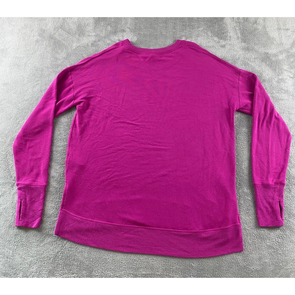 Athleta Coaster Luxe Sweatshirt Womens Medium Fuchsia Pink Thumbhole Pullover - Picture 7 of 11